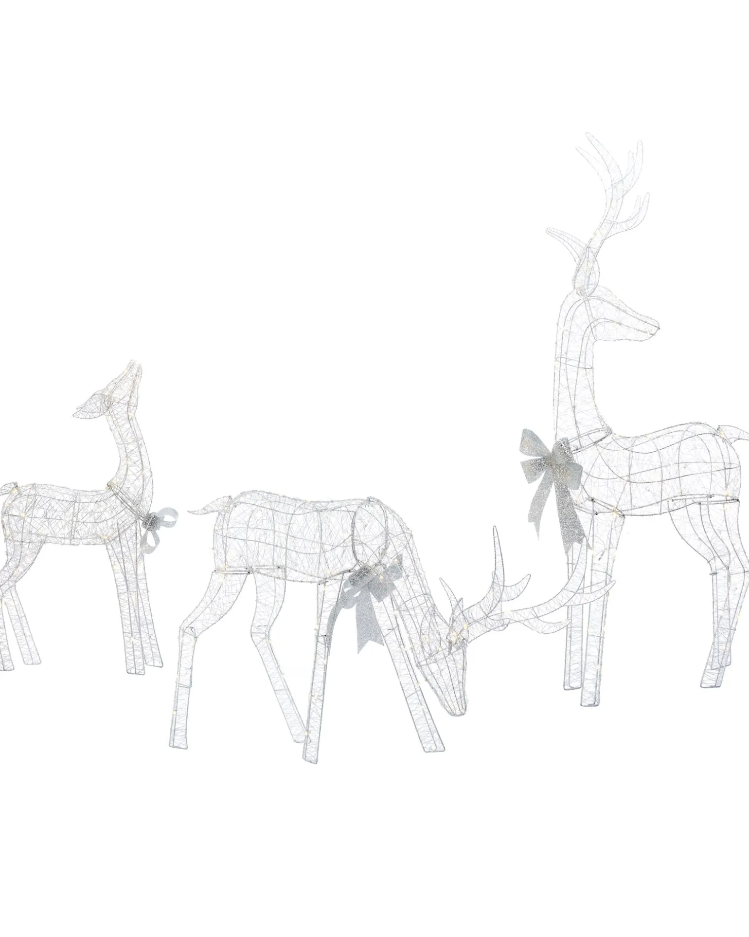 Pre-Lit Micro LED Reindeer Family Silhouette, 135 Cm