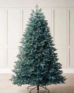Pre-Lit Mixed Pine Blue Christmas Tree, Dual LED White, 7 Ft