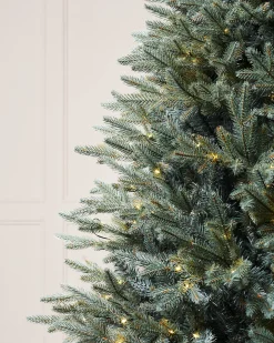 Pre-Lit Mixed Pine Blue Christmas Tree, Dual LED Warm White, 7 Ft