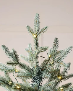 Pre-Lit Mixed Pine Blue Christmas Tree, Dual LED Warm White, 7 Ft