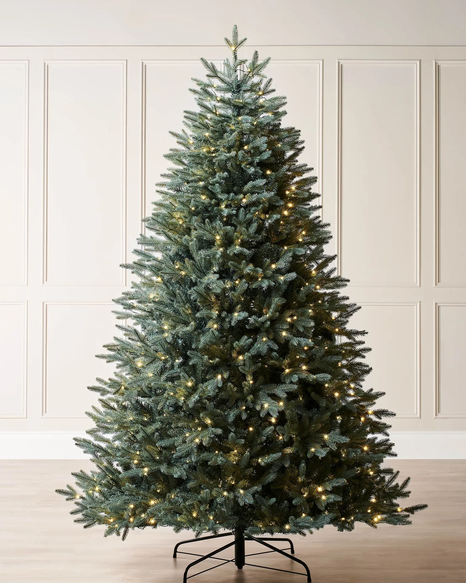 Pre-Lit Mixed Pine Blue Christmas Tree, Dual LED Warm White, 7 Ft