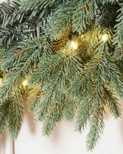 Pre-Lit Mixed Pine Blue Wreath, 1 M
