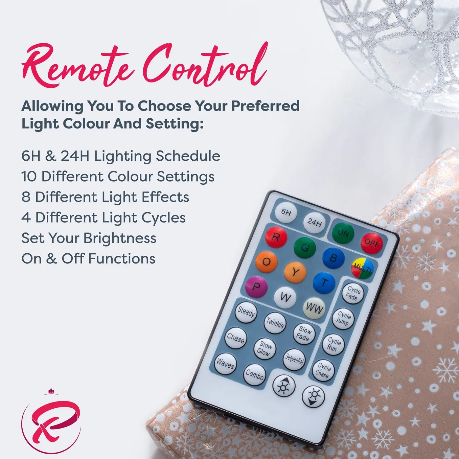 Pre-Lit Mixed Pine Christmas Tree With Remote Control Lights, 7 Ft