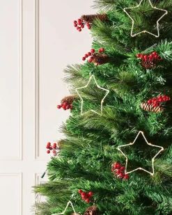 Pre-Lit Mixed Pine Fibre Optic Christmas Tree With LED Stars, 7 Ft