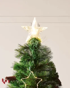 Pre-Lit Mixed Pine Fibre Optic Christmas Tree With LED Stars, 7 Ft