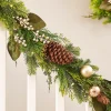 Pre-Lit Mixed Tip Garland, Pinecones & Berries, 9 Ft