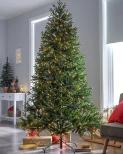 Pre-Lit Mountain Pine Natural Bark Christmas Tree, 7 Ft