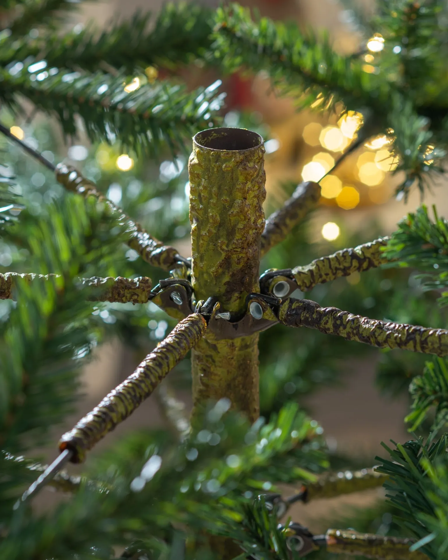 Pre-Lit Mountain Pine Natural Bark Christmas Tree, 7 Ft