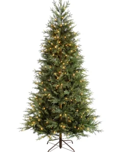 Pre-Lit Mountain Pine Natural Bark Christmas Tree, 7 Ft