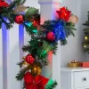Pre-Lit Multi-Coloured Decorated Garland, Red/Gold, 9 Ft