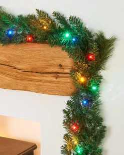 Pre-Lit Multi-Coloured LEDs Garland, 9 Ft