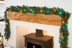 Pre-Lit Multi-Coloured LEDs Garland, 9 Ft