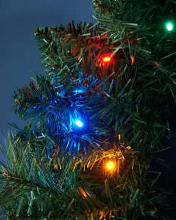 Pre-Lit Multi-Coloured LEDs Wreath, 60 Cm
