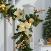 Pre-Lit Multi-Function Decorated Garland, Cream/Gold, 9 Ft