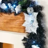 Pre-Lit Multi-Function Decorated Garland, Black/Silver, 9 Ft