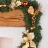 Pre-Lit Multi-Function Decorated Garland, Copper/Gold, 9 Ft