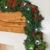 Pre-Lit Multi-Function Decorated Garland, 9 Ft