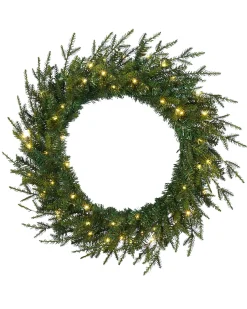 Pre-Lit Multi-Function Douglas Fir Wreath, 60 Cm
