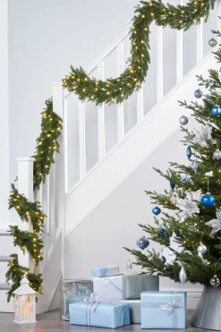 Pre-Lit Multi-Function Douglas Fir Garland, 9 Ft