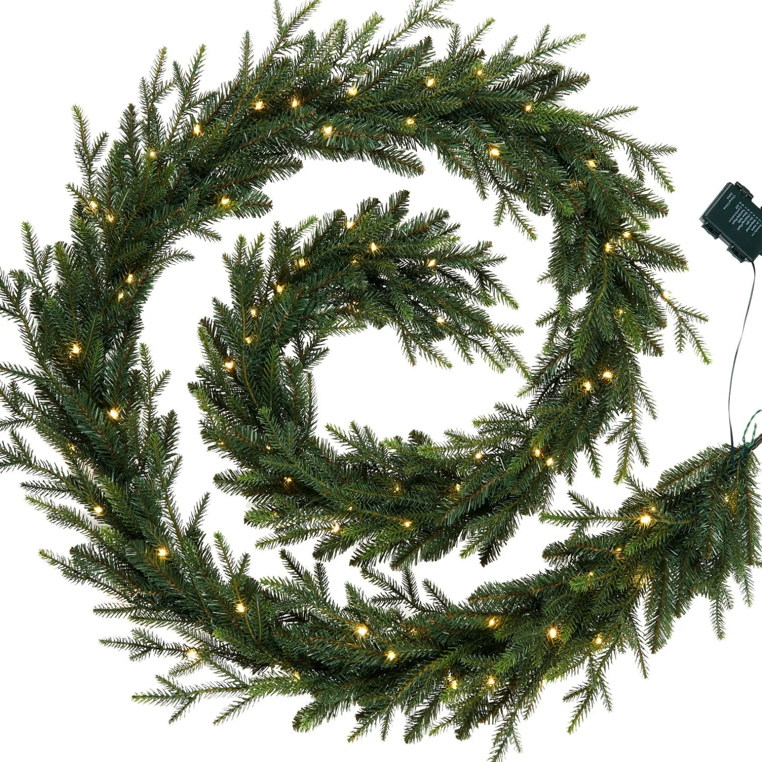 Pre-Lit Multi-Function Douglas Fir Garland, 9 Ft