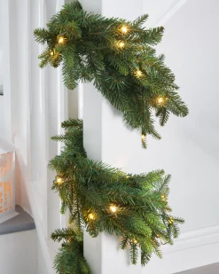 Pre-Lit Multi-Function Douglas Fir Garland, 18 Ft