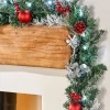Pre-Lit Multi-Function Frosted Decorated Garland, 9 Ft