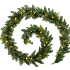 Pre-Lit Multi-Function Garland, 9 Ft