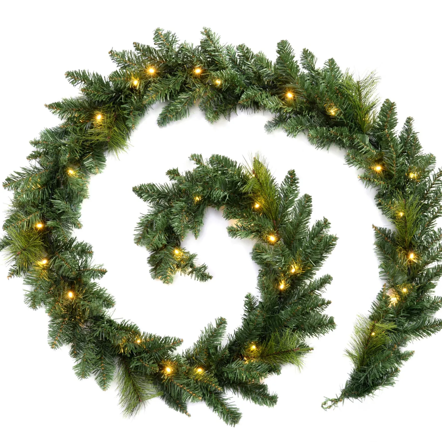 Pre-Lit Multi-Function Garland, 9 Ft
