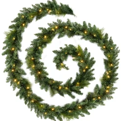 Pre-Lit Multi-Function Garland, 12 Ft