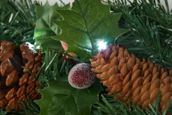 Pre-Lit Natural Decorated Garland, Pinecones & Berries, 9 Ft