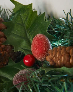 Pre-Lit Natural Decorated Garland, Pinecones & Berries, 9 Ft
