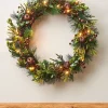 Pre-Lit Natural Mixed Tip Wreath, 60 Cm
