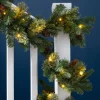 Pre-Lit Natural Pine Garland, 9 Ft