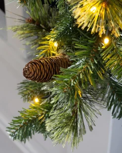 Pre-Lit Natural Pine Garland, 9 Ft