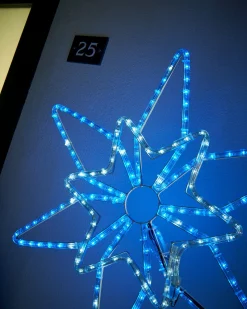 Pre-Lit Northern Star Rope Light Silhouette, Blue/White, 64 Cm