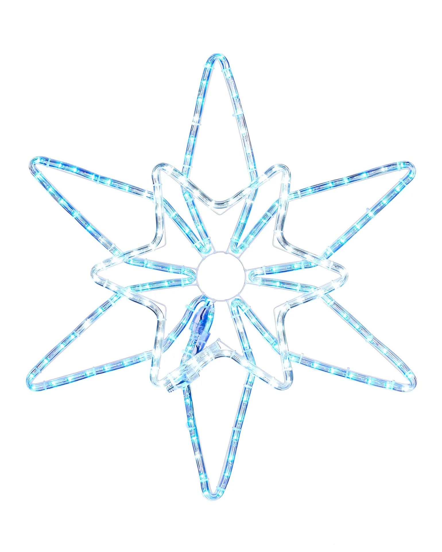Pre-Lit Northern Star Rope Light Silhouette, Blue/White, 64 Cm