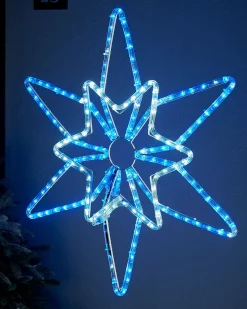 Pre-Lit Northern Star Rope Light Silhouette, Blue/White, 64 Cm