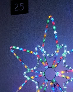 Pre-Lit Northern Star Rope Light Silhouette, Multi-Colour, 64 Cm