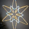 Pre-Lit Northern Star Rope Light Silhouette, Warm/Bright White, 64 Cm
