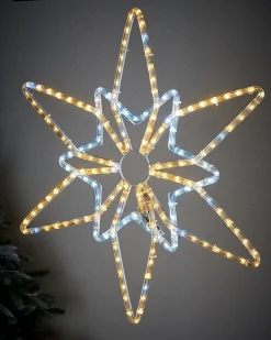 Pre-Lit Northern Star Rope Light Silhouette, Warm/Bright White, 64 Cm
