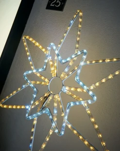 Pre-Lit Northern Star Rope Light Silhouette, Warm/Bright White, 64 Cm