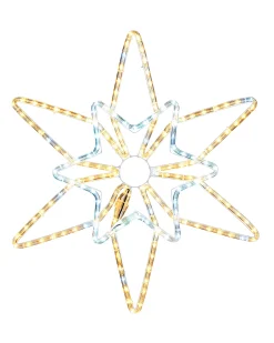 Pre-Lit Northern Star Rope Light Silhouette, Warm/Bright White, 64 Cm