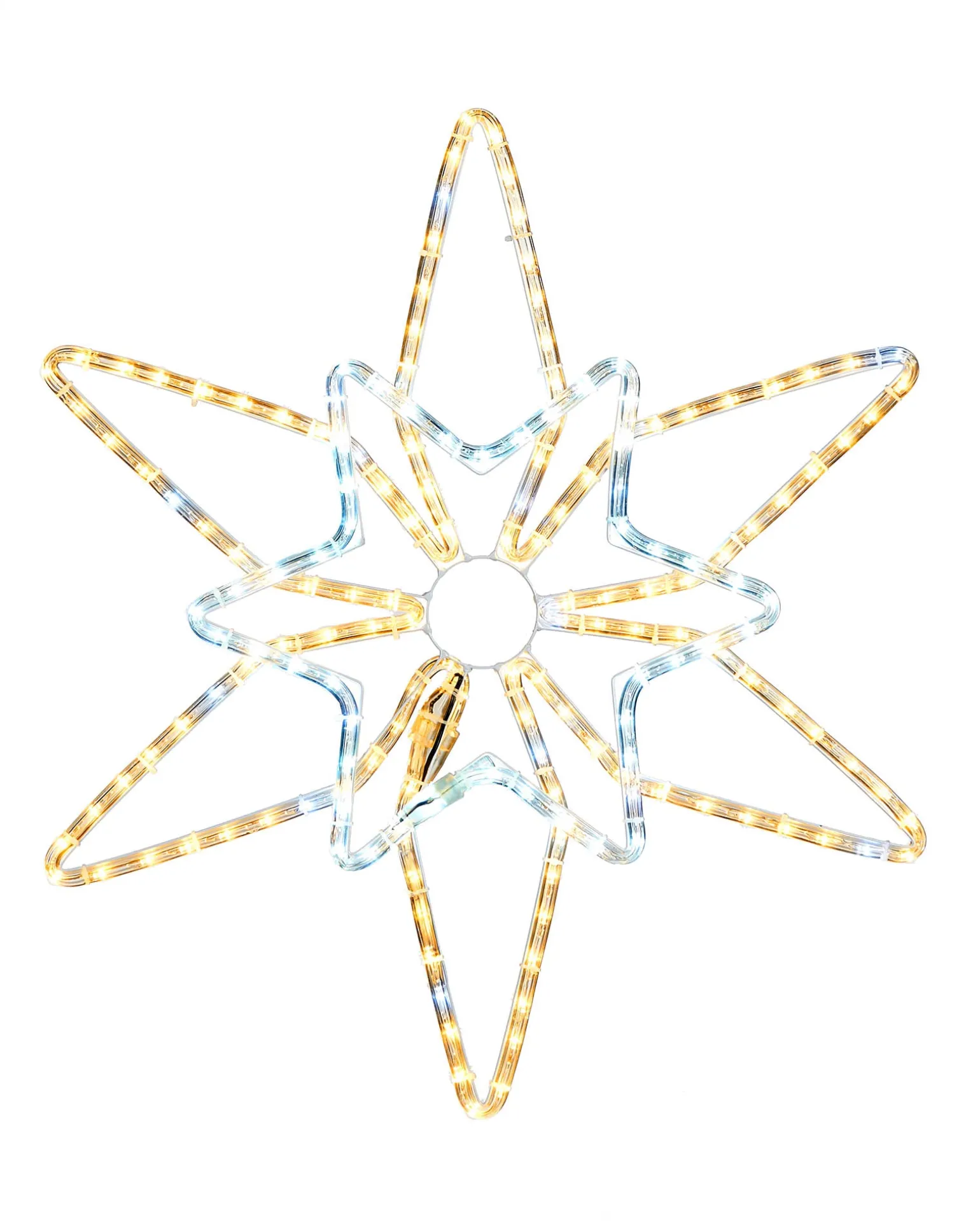 Pre-Lit Northern Star Rope Light Silhouette, Warm/Bright White, 64 Cm