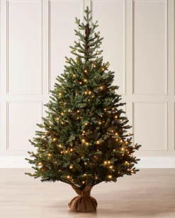 Pre-Lit Norway Spruce Potted Christmas Tree, 5 Ft