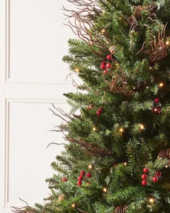 Pre-Lit Pines & Berries Potted Christmas Tree, 4.5 Ft