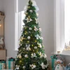 Pre-Lit Pop-Up Decorated Christmas Tree, White, 6 Ft