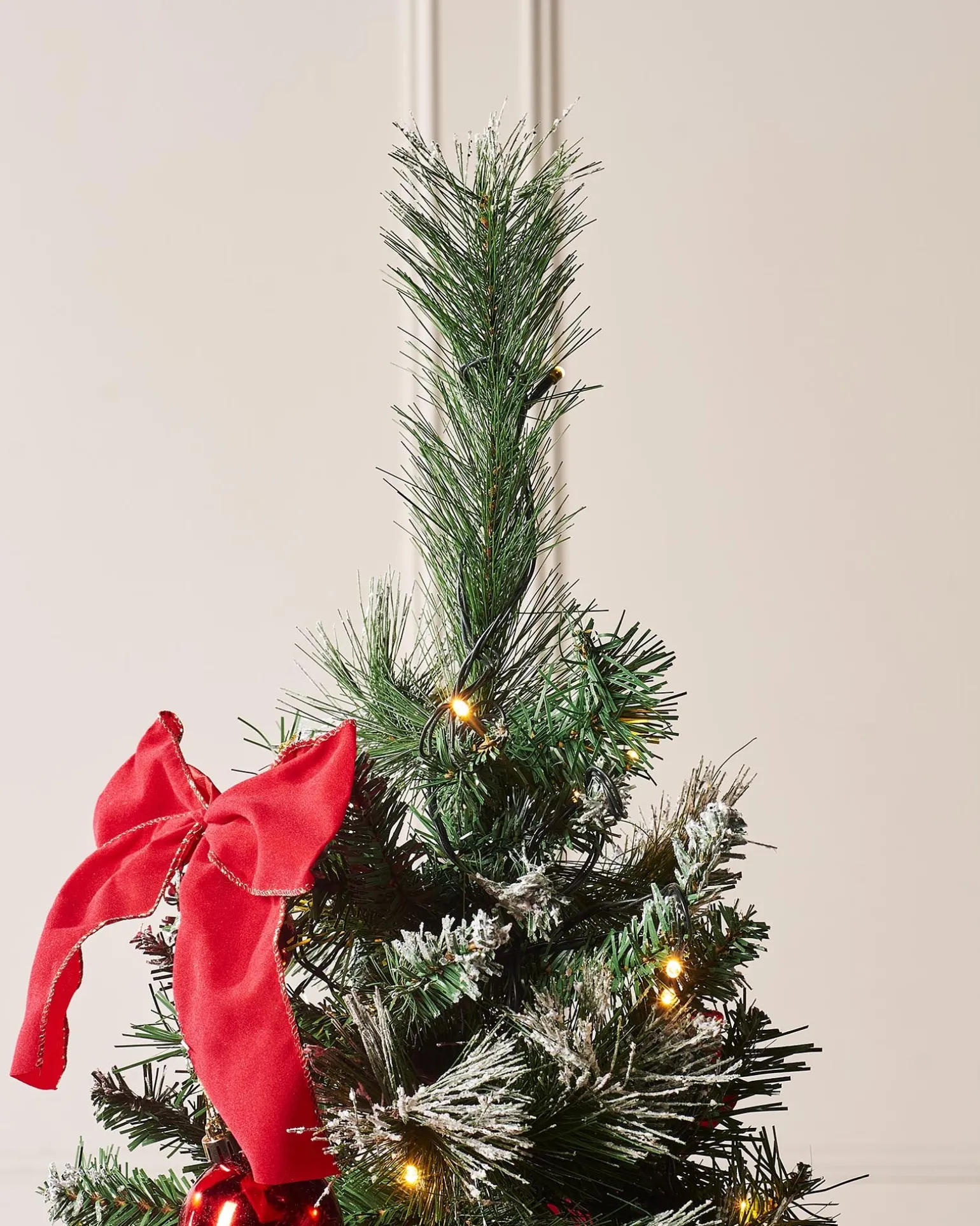 Pre-Lit Pop-Up Decorated Christmas Tree, Red, 6 Ft