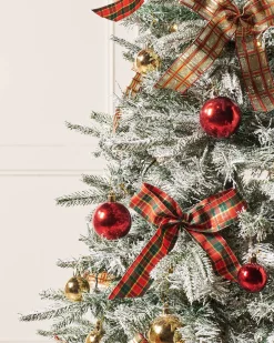 Pre-Lit Pop-Up Decorated Christmas Tree, Red/Gold, 6 Ft