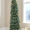 Pre-Lit Pop-Up Frosted Christmas Tree, 6 Ft