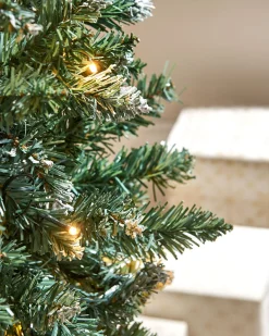 Pre-Lit Pop-Up Frosted Christmas Tree, 6 Ft